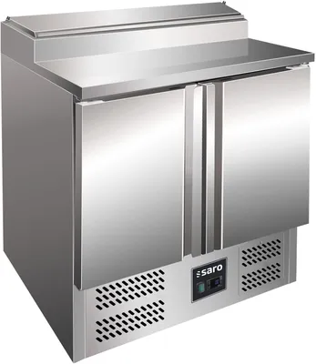 Produktbild von SARO Belegstation - 1/6 GN, Modell FRAN 2-türig Zubereitungstisch, Salattheke, Saladette, GN-Einlass, Deckel, Arbeitsfläche, Imbiss, Asiatisch, Pizzeria, Kühlen, Zubereiten, Vorbereiten
