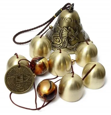 Produktbild von Windspiel Garten Glücksbaum Metall Glockenspiel mit 6 Glocken ca. 49,5 cm