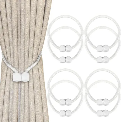 Produktbild von 8 Stück Magnetische Vorhang Raffhalter,Vorhanghalter Gardinenhalter,Gardinenspange,Starke Magnetkraft