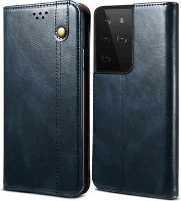 Produktbild von Galaxy S21 Ultra 5G Hülle, LaimTop Leder Flip Brieftasche Schutzhülle für Samsung Galaxy S21 Ultra 5G Blau