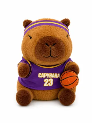 Produktbild von Basketball Capybara Kuscheltier 25 cm Capybara im Basketball-Outfit Plüschtier Stofftier Weiches Kawaii Geschenk für Kinder