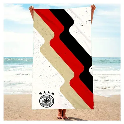 Produktbild von Offizielles Handtuch - Fußball Strandtuch, 75x150 cm, 100% Baumwolle - Duschtuch Deutscher Fußball Bund, Die Mannschaft Logo für Pool, Spa, Fitness-Studio (Retro)