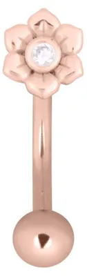 Produktbild von Wildcat Micro Bananabells - Flower Micro Bananabell aus , Körperstelle: Ohr, Bauchnabel, Stärke: 1,6mm| Länge: 8,0mm, Roségold-Kristallklar
