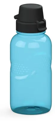 Produktbild von Trinkflasche Carve 500 ml - Auslaufsicher und sichere Griffmulden - Flasche für Kinder, Schule und Sport - transparent-blau/schwarz