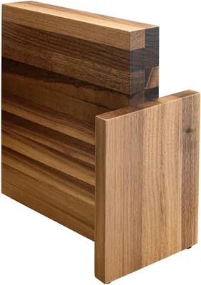 Imagen del producto de Soporte magnético para cuchillos Artelegno, con 10 ranuras, fabricado en madera de nuez, color marrón
