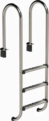 Produktbild von Eichenwald Poolleiter Modell 55 Tiefbeckenleiter enge Ausladung Leiterlänge 959mm 3 Stufen