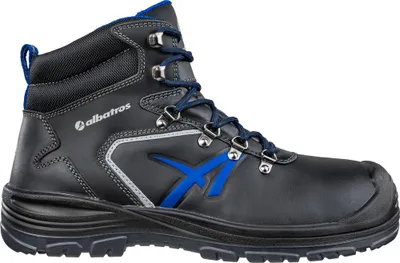 Produktbild von Albatros Unit Bau Mid, Männlich, Erwachsener, Sicherheitsschuhe, Schwarz, Blau, Leder, Echtes Leder