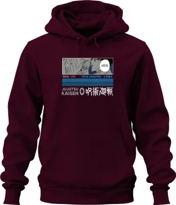 Produktbild von Jujutsu Kaisen Yuta Okkotsu Rika Anime Manga Geschenk Vintage Uni Hoodie Kapuzenpullover, Burgundy, XL