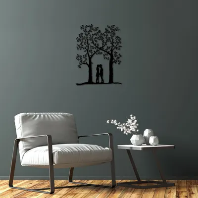Produktbild von Wallity, Love- SKL2336, Schwarz, Sonstige Wohndekorationen, 46 x 63 cm, 100% Metall (Dicke: 1