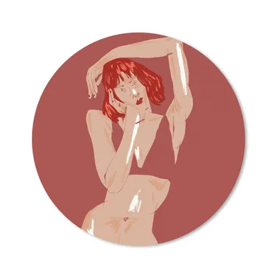 Produktbild von MuchoWow® Mauspad Mousepad Frau - Rot - Abstrakt - Porträt 20x20 cm - Mousepads - Maus Mat - Pad - Mausunterlage - Schreibtischmatte