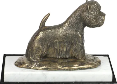 Immagine prodotto di West Highland White Terrier, Terrier delle Highlands bianco, Westie - Statua di cane, figura su marmo bianco, trofeo per l'esposizione canina Art Dog