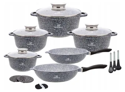 Produktbild von 17-teiliges Kochset – Pfannenset – Bratpfannenset – Induktionskochgeschirr – Keramik-Pfannen