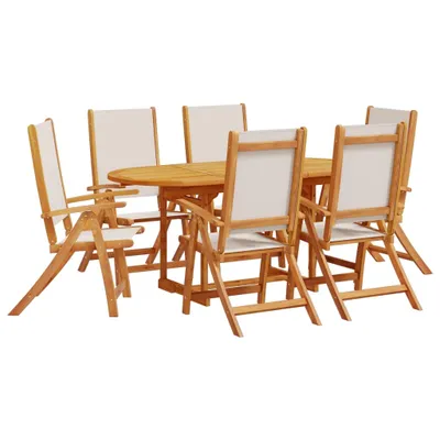 Produktbild von 7-tlg. Garten-Essgruppe Massivholz Akazie und Textilene