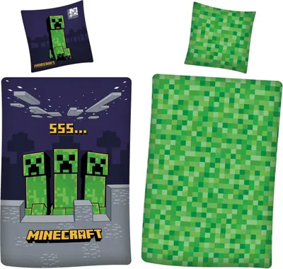 Obrázek produktu pro Sada oboustranného ložního prádla Minecraft 2 ks 135 x 200 cm 80 x 80cm