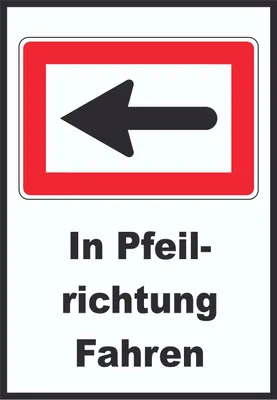 Produktbild von In Pfeilrichtung fahren links Symbol und Text A0 (841x1189mm)