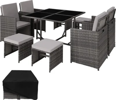 Produktbild von tectake® Rattan Sitzgruppe Bilbao für 4 bis 8 Personen