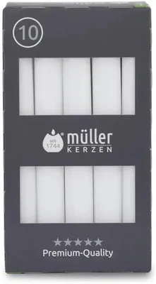 Image de Bougies, bougies de table, blanches, lot de 10, durée de combustion de 6 heures, 20 × 175 mm, à faible dégorgement, à faible fumée, sans parfum