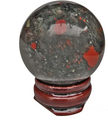 Produktbild von Kristallkugel aus Afrika Blutstein, handgegraviert, 40 mm, Feng Shui Dekoration