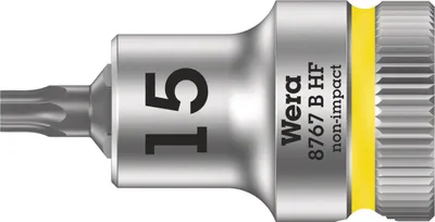 Produktbild von Wera 05003060001, Buchse, 3/8", 1 Kopf/Köpfe, T15, Chrom-Vanadium-Stahl, Chrom