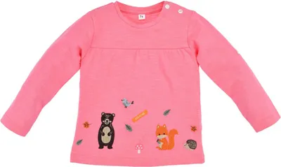 Produktbild von BONDI Baby Mädchen Langarmshirt "Waldtiere" 86662 | Candy Rosa Größe: 68