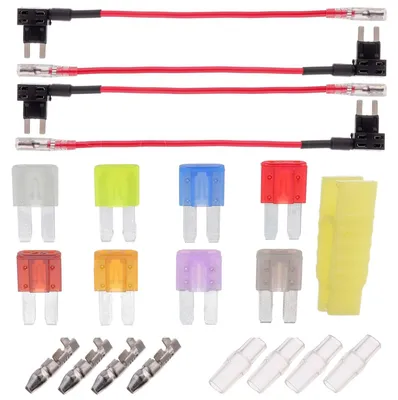 Micro2-Sicherungshalter, 12 V, 4 Stück + 8 Sicherungen