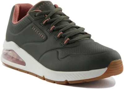 Obrázok produktu pre Skechers Dámske šnurovacie topánky športové gumová podrážka zelená