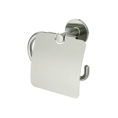 Produktbild von Lenz NOA Toilettenpapierhalter mit Deckel - Nickel - kleben oder bohren -Anti-Fingerabdruck Oberfläche- 4613722