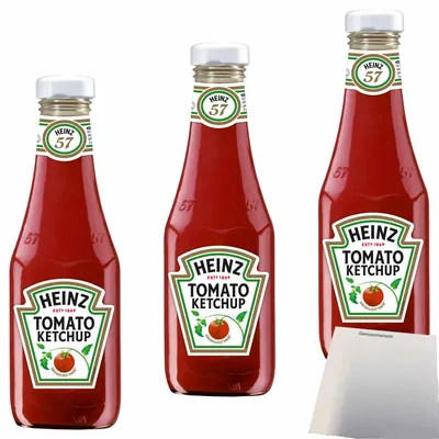 Produktbild von Heinz Tomato Ketchup 3er Pack (3x300ml Flasche) + usy Block