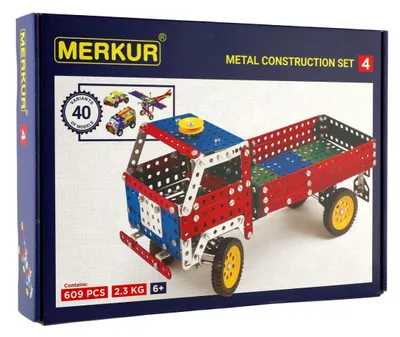 Immagine prodotto di Kit di montaggio MERKUR 4, 40 modelli, 602 pezzi, 2 strati nella confezione, dimensioni della confezione: 36x26,5x5,5 cm