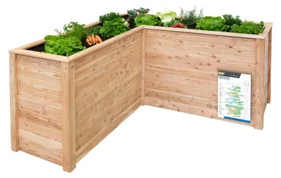 Obrázok produktu pre Klassik L 170 – vyvýšený záhon z smrekovcového dreva v tvare L – rohový vyvýšený záhon