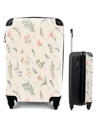 Produktbild von MuchoWow® Koffer Handgepäck Trolley Rollkoffer Kleine Reisekoffer mit 4 Rollen - Blumen - Blätter - Muster - Cabin Size < 55x40x23 cm & 55x40x20 cm - Fotokoffer - Kabinenkoffer - Boardgepäck - Reise-Box - Reisekoffer - Reisegepäck - Koffer mit Bild - Trolley für Kinder