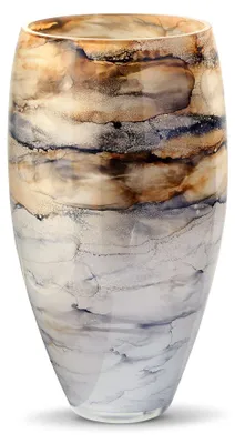 Produktbild von Vase – Elegante Glasvase mit Marmoroptik, schwarz