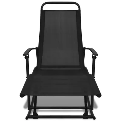 Image de vidaXL Fauteuil à bascule de jardin pliable noir