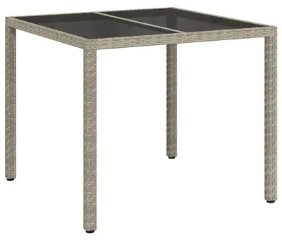 Image de vidaXL Table de jardin Grise 90 x 90 x 75 cm en polyrotin