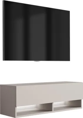 Obrázek produktu pro Nízká televizní deska 100 cm kašmír, LED bílá, 100 × 32 × 34 cm