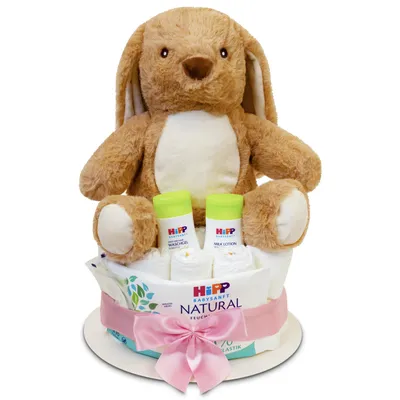 Produktbild von MilaBoo® Windeltorte Mädchen rosa mit Hase – Geschenk zur Geburt & Babyparty