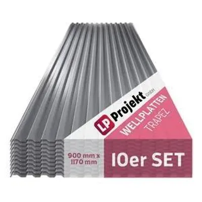 Image de LP Projekt - Lot de 10 panneaux ondulés 90 x 117 cm - Panneaux ondulés en plastique légers et robustes | Panneaux résistants aux intempéries pour abri de voiture, jardin et terrasse