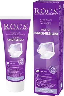 Obrázok produktu pre Rocs | Zubná pasta - Remineralizačná - 75 ml - Bez fluoridu - S aktívnym horčíkom - Svieža chuť