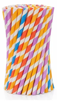 Obrázok produktu pre Papierové slamky THICK COLOURED STRIPS 200x8mm / 100 kusov