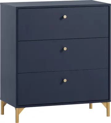 Produktbild von Kommode mit 3 Schubladen, 80cm breit, blau, ALBENGA-80