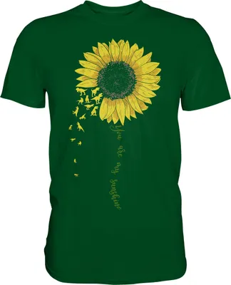 Produktbild von Dinosaurier Sonnenblumen T-Shirt Dino Garten Motiv Gärtner Geschenk – Bottle Green / L