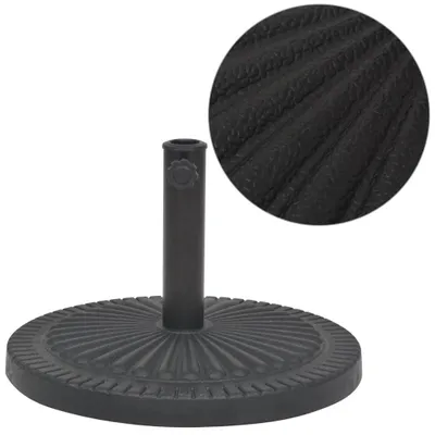 Zdjęcie produktu dla vidaXL Stojak na parasol żywiczny okrągły czarny 29 kg