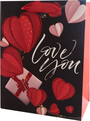 Produktbild von Geschenktüte Valentinstag 18x23cm - Romantische Papiertüte Herz - Geschenkverpackung Liebe