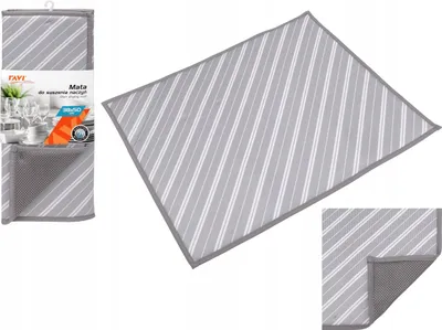 Zdjęcie produktu dla Mata Do Suszenia Naczyń Ravi Mikrofibra Szaro-Biała 50X38 Cm