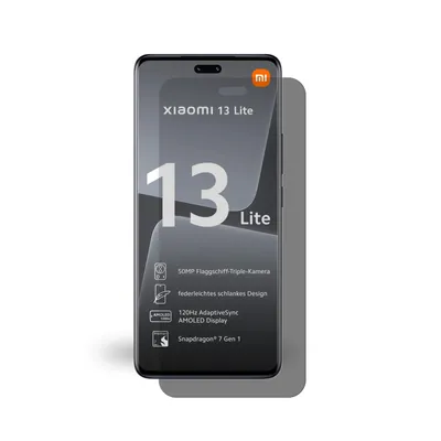 Produktbild von 6x Blickschutz 9H Panzerglas Xiaomi 13 Lite ANTI-SPY Privacy Displayschutz Panzerfolie Schutzfolie Hartglas Schutzglas Displayglas Tempered Glasfolie Sicherheitsglas Echtglas