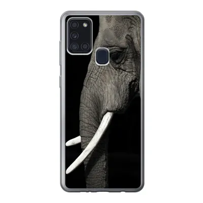 Produktbild von MuchoWow® Handyhülle Schutzhülle Hülle für Samsung Galaxy A21s Elefant - Tier - Stoßzahn Silikon Softcase Handy Hülle - Hartschale