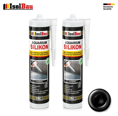 Isolbau Aquarium Silikon 2 x 300 ml Schwarz Glassilikon dauerelastisch wasserdicht