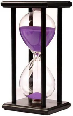 Produktbild von Famanu Sanduhr Timer - Elegantes Design mit Holzrahmen - 60 Minuten - Lila