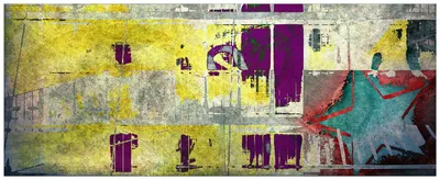 Produktbild von Wallario Wandbild aus Acryl, 200 x 80 cm, freischwebende Optik - Retro-Style türkis-rot