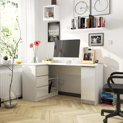 Produktbild von Schreibtisch mit Stauraum | Bürotisch | 3 Schubladen & Regalablage